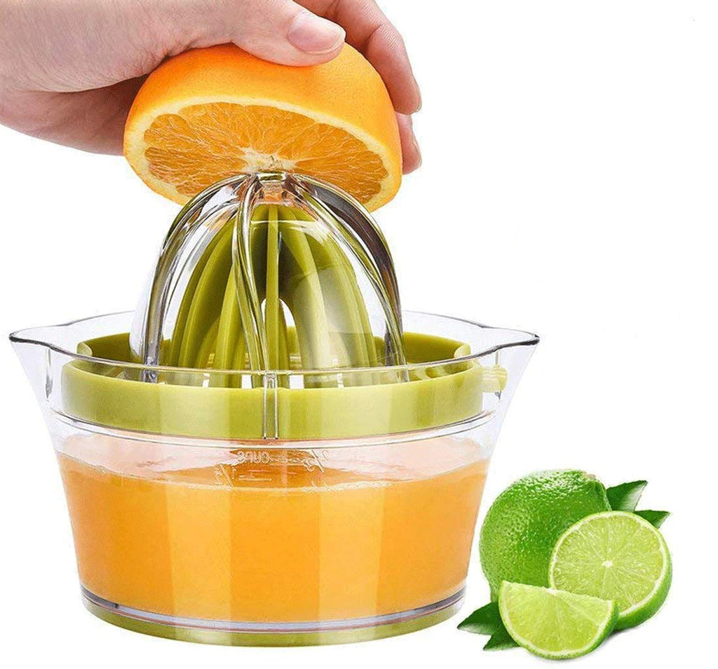 Manual Lemon Orange Juicer | Hand Squeezer with Built-In Measuring Cup | 400ml BPA-Free Citrus Extractor