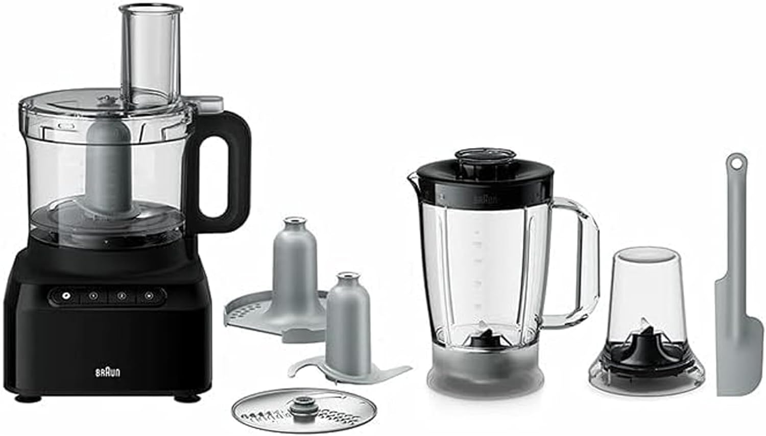 Braun FP3132BK 800W Food Processor – 2.1L Bowl & 1.2L Blender (Black)