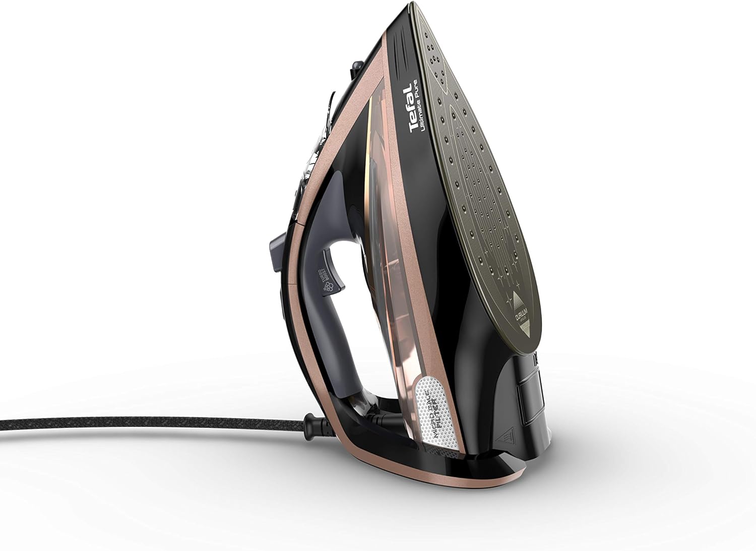 TEFAL Ultimate Pure Steam Iron – 3100W, 260g/min Boost, Anti-Calc, Non-Stick Soleplate, Black & Rose Gold