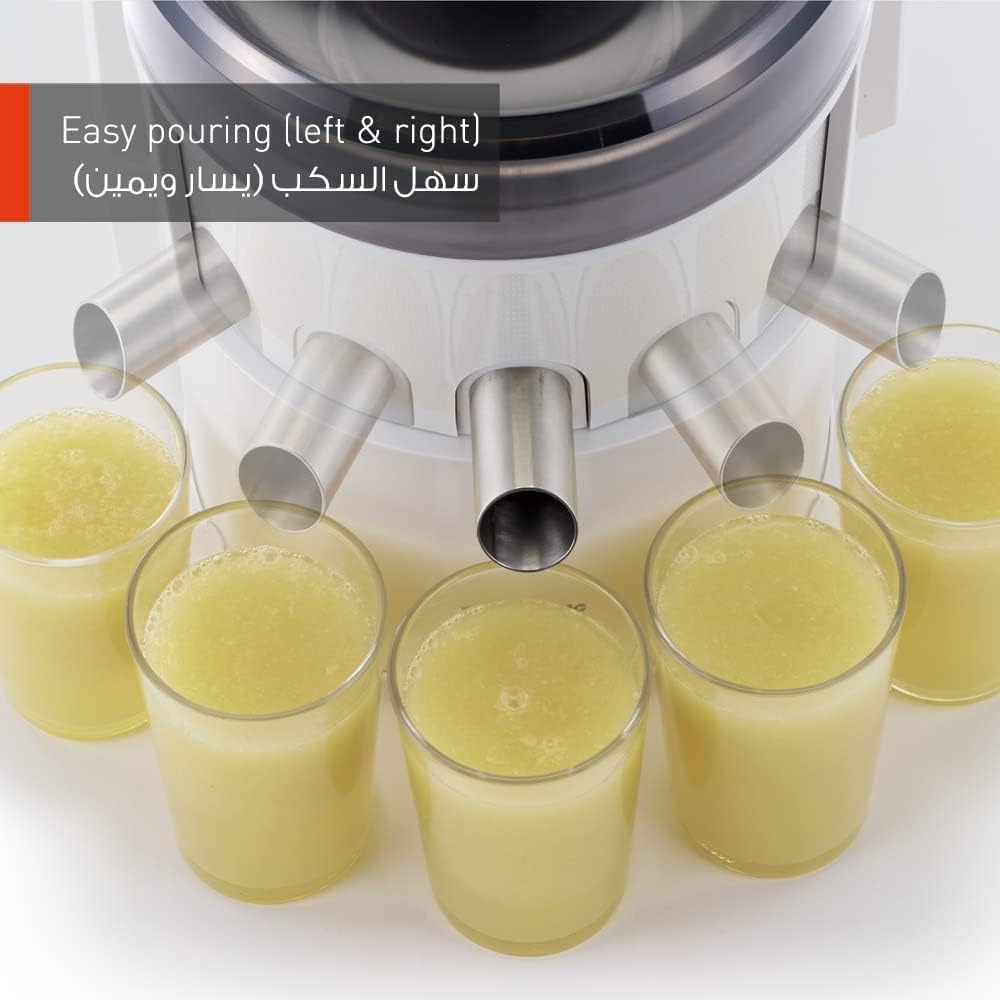 Panasonic MJ-SJ01WTZ Juicer – 800W Cold Press Juicer with 2L Pulp Container & 1.5L Jug (Stainless Steel, Dishwasher Safe)