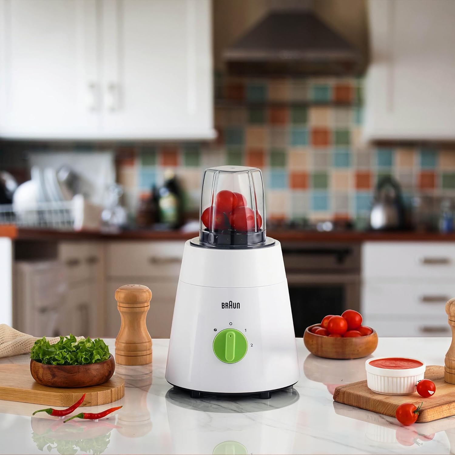 Braun JB0123WH PowerBlend 500W Blender – 1.75L Jug with 2 Mills (White)