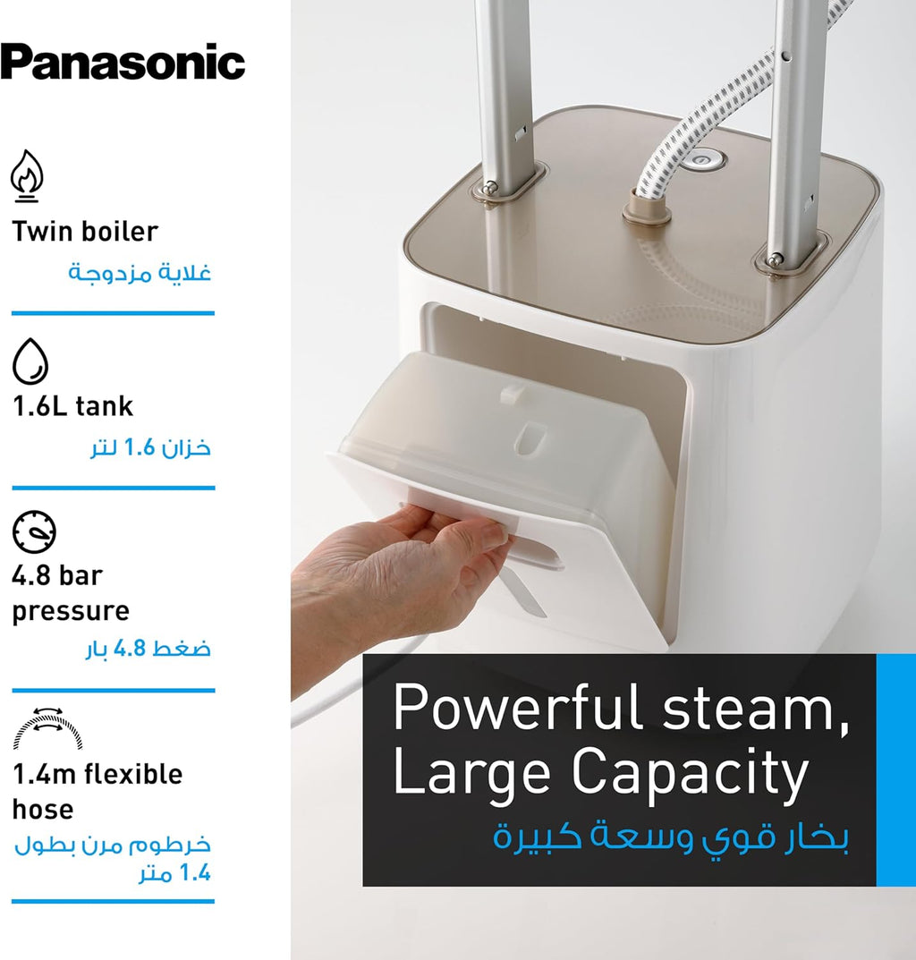 Panasonic NI-GWF150WT 2400W Twin Boiler Garment Steamer – Wrinkle-Free Fabrics in Seconds!