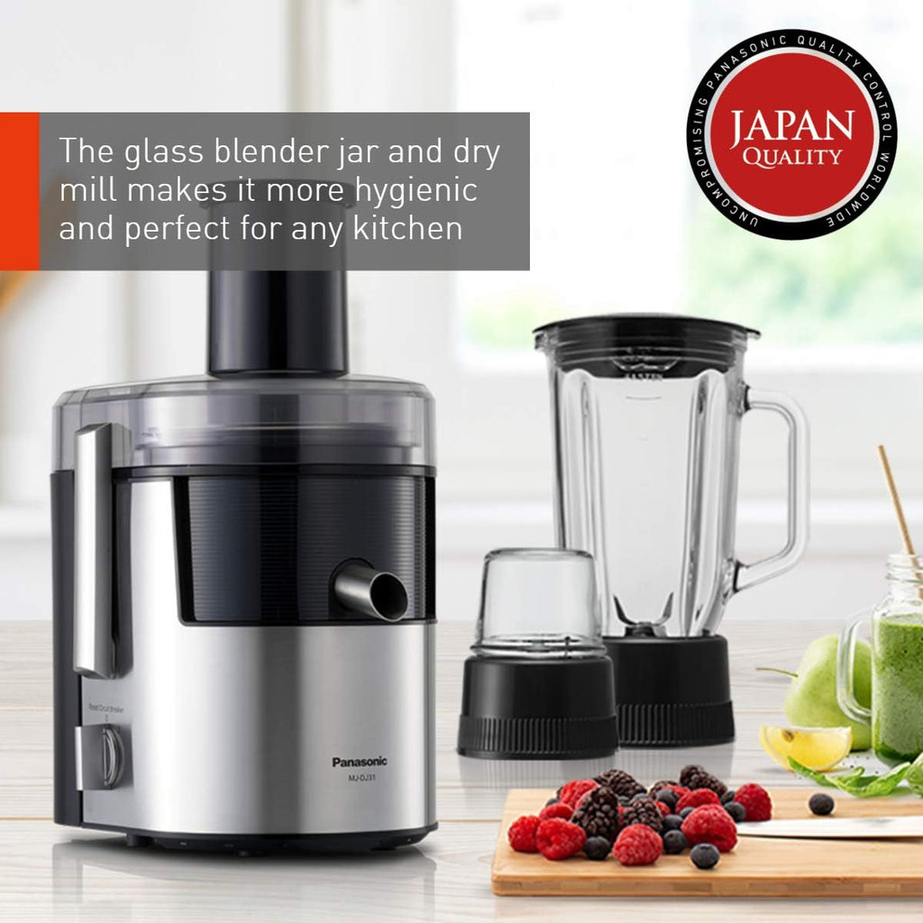 PANASONIC MJDJ31 – 3-in-1 Juicer, Blender & Grinder, 800W, 1.5L, Stainless Steel