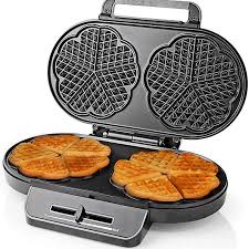 SAACHI Double Waffle Maker – 10 Bite-Size Heart-Shaped Waffles, Non-Stick, Automatic Temperature Control - LIFE STORES UGANDA