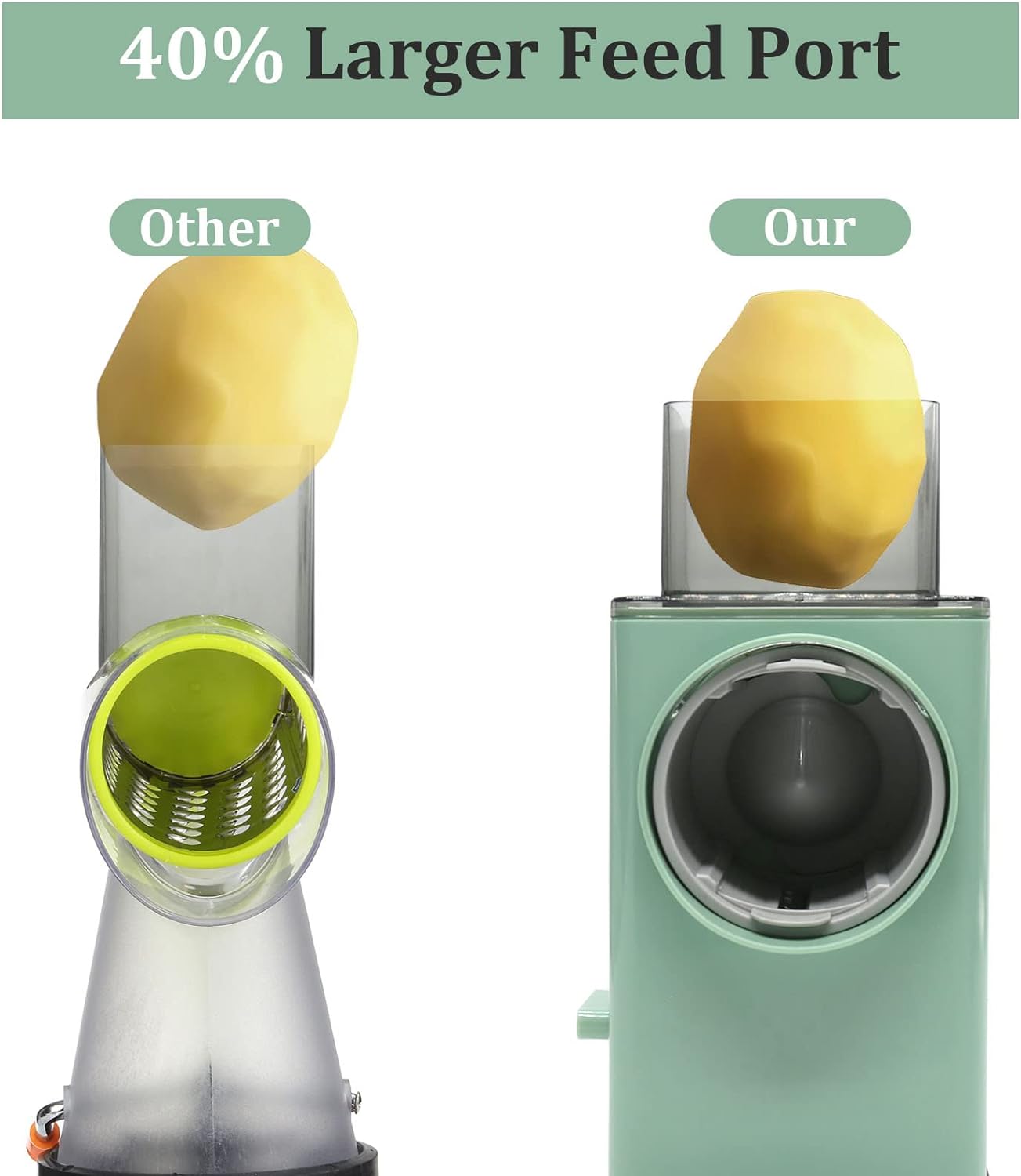 3-in-1 Cheese Shredder with Handle – Vegetable Cutter & Spiralizer with Interchangeable Blades