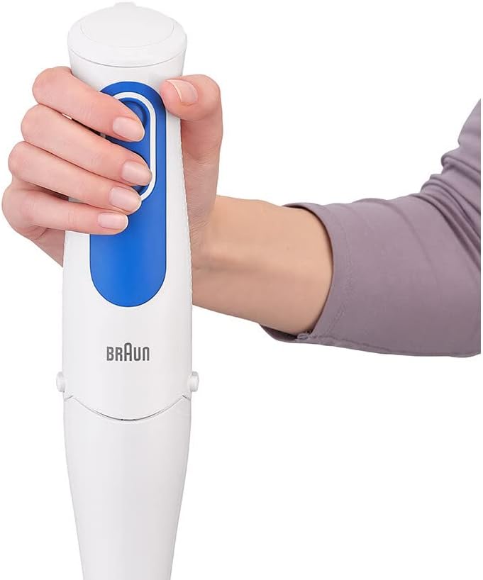 Braun Minipimer 3 MQ3000 Smoothie Hand Mixer – 700W with Whisk & Beaker (White)