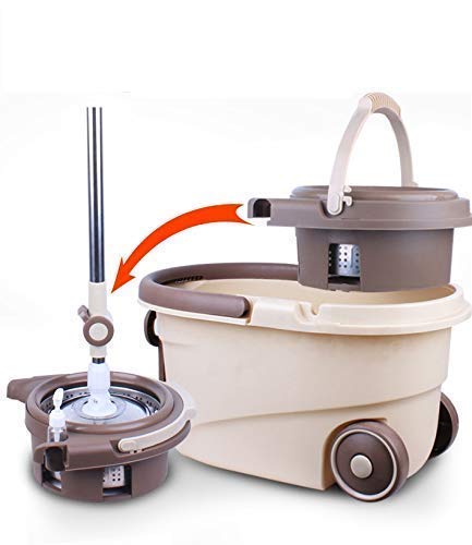 Spin Mop with Bucket – Stainless Steel Wringer, 2 Refills & Modular Design  | Heavy-Duty, Splash-Free Cleaning