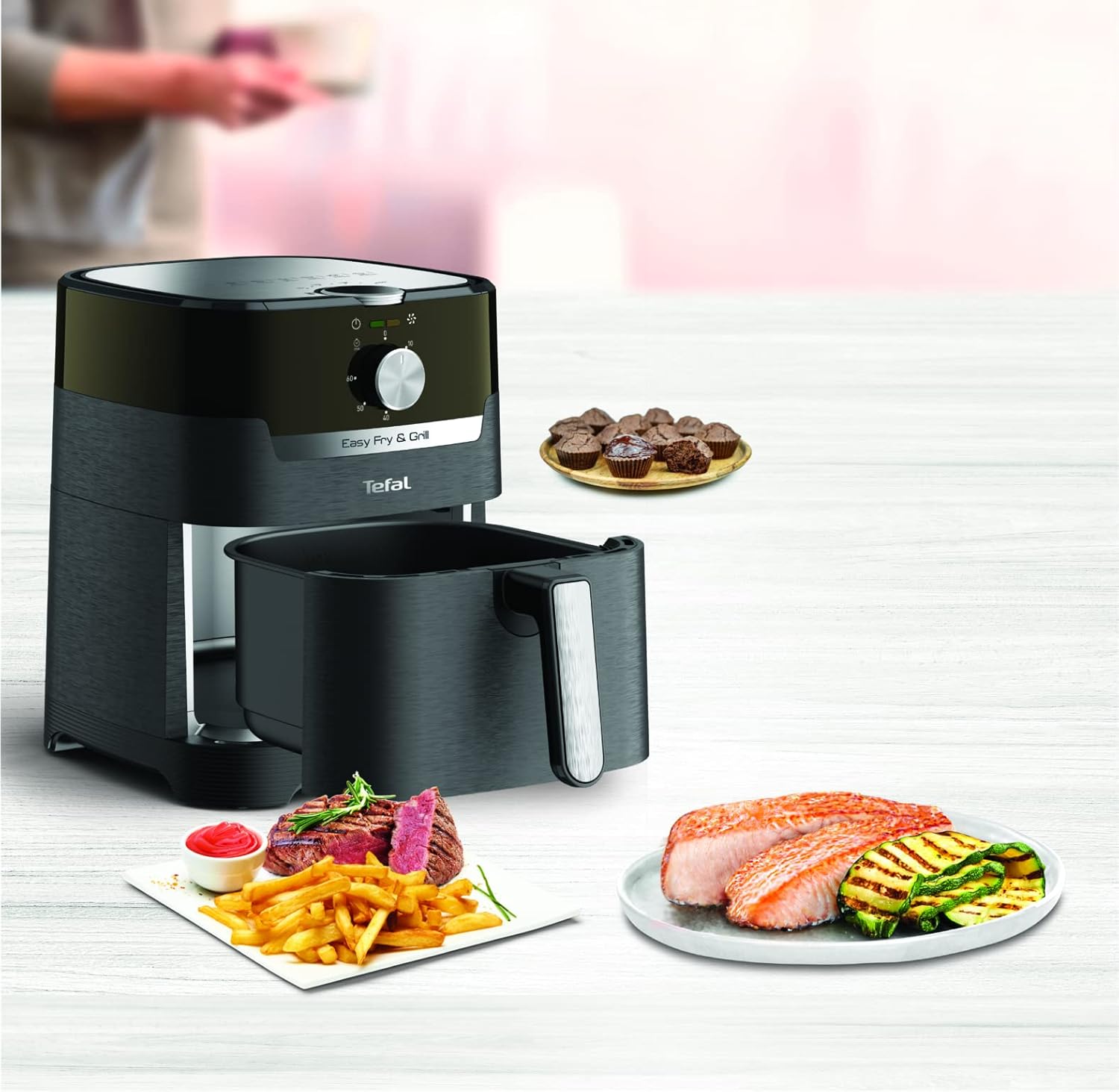 Tefal Easy Fry Classic EY501827  – 2-in-1 Air Fryer & Grill (4.2L, 1400W) – Crispier Food, 70% Less Energy