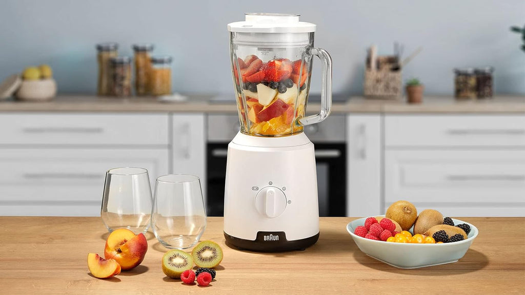Braun JB1015 WH 600W Blender with 1.5L Jug & Chopper – Professional Power for Smoothies, Soups & More