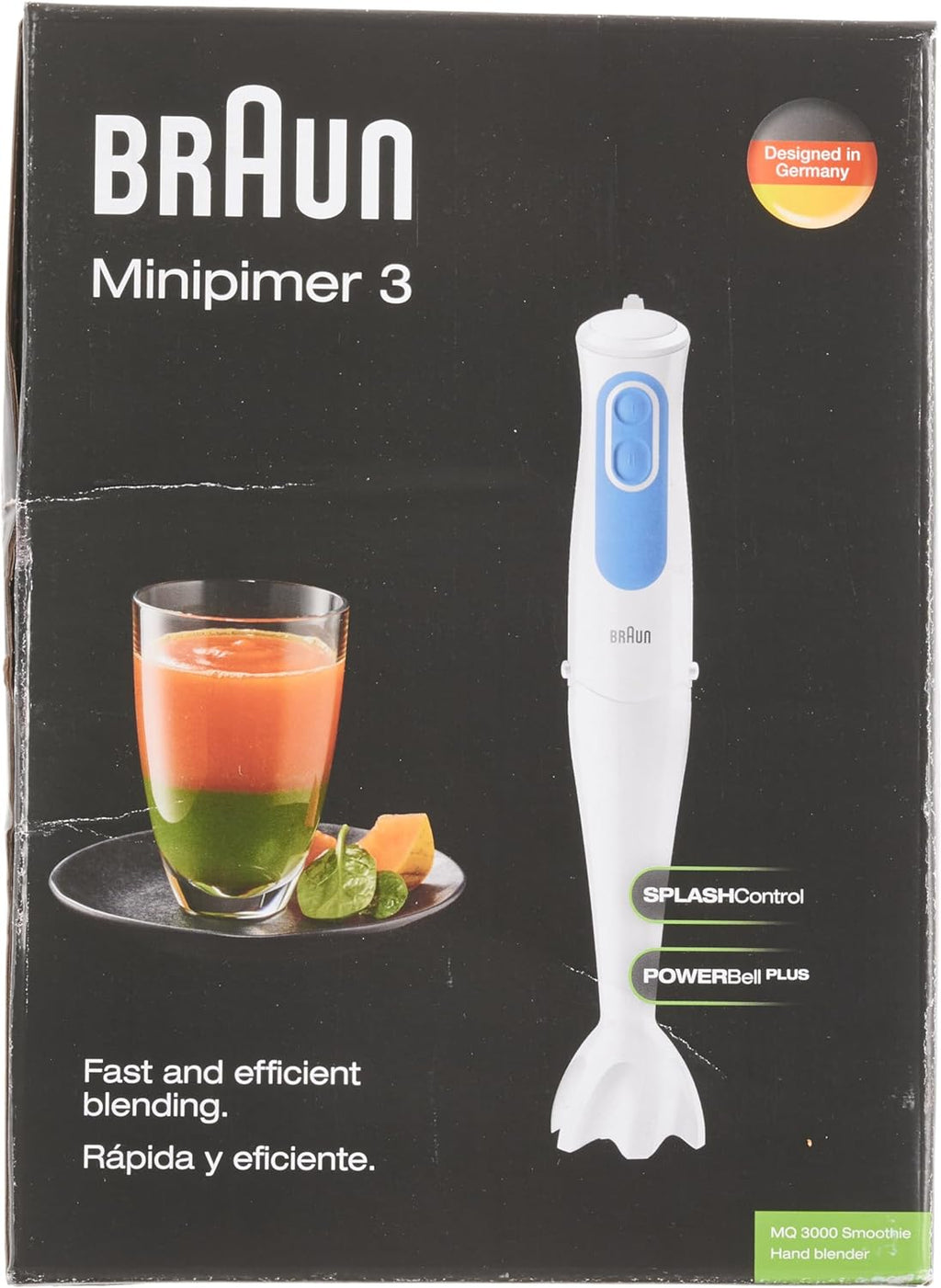 Braun Minipimer 3 MQ3000 Smoothie Hand Mixer – 700W with Whisk & Beaker (White)