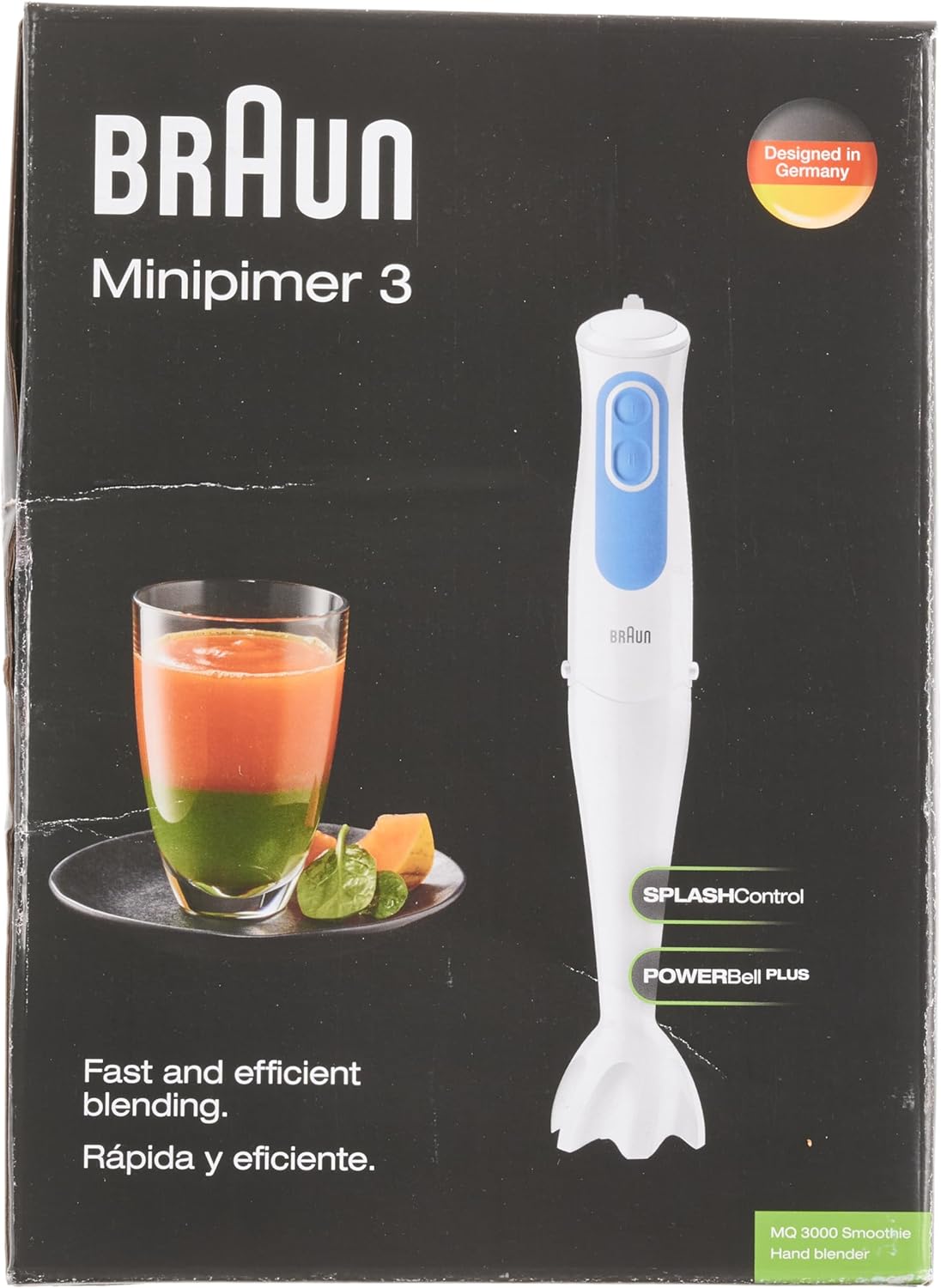 Braun Minipimer 3 MQ3000 Smoothie Hand Mixer – 700W with Whisk & Beaker (White)