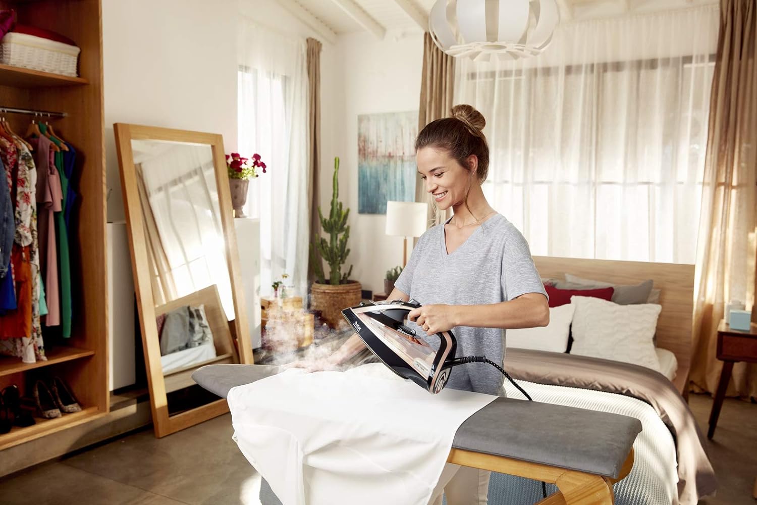 TEFAL Ultimate Pure Steam Iron – 3100W, 260g/min Boost, Anti-Calc, Non-Stick Soleplate, Black & Rose Gold