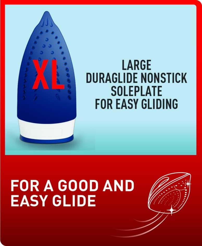 TEFAL Easy Steam Iron, FV1941M0 – 1200W, 100g/min Boost, Vertical Steaming, Anti-Scale, Non-Stick Soleplate, Blue/White