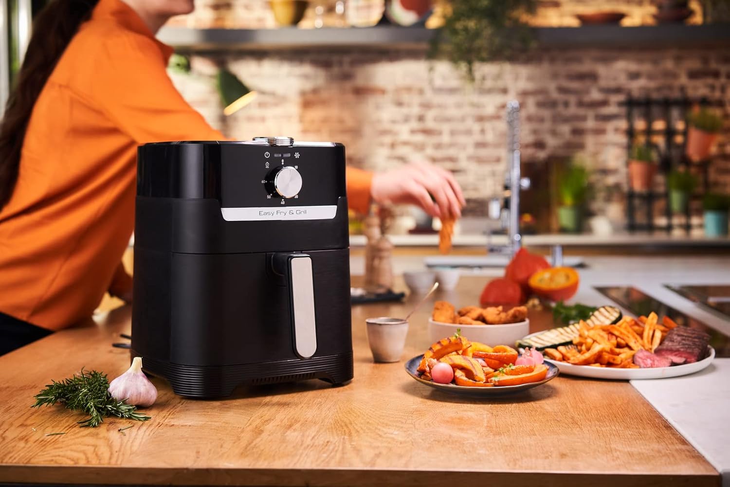 Tefal Easy Fry Classic EY501827  – 2-in-1 Air Fryer & Grill (4.2L, 1400W) – Crispier Food, 70% Less Energy
