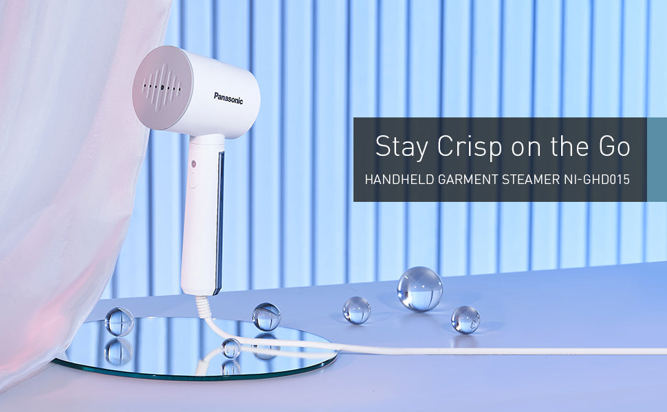 Panasonic NI-GHD015WTH Handheld Garment Steamer – 1400W Portable Wrinkle Remover for Home & Travel (Iceberg White)