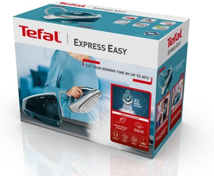 Tefal Express Easy SV6131G0 Steam Generator – 5.8 Bar, 2200W with 120g/min Continuous Steam
