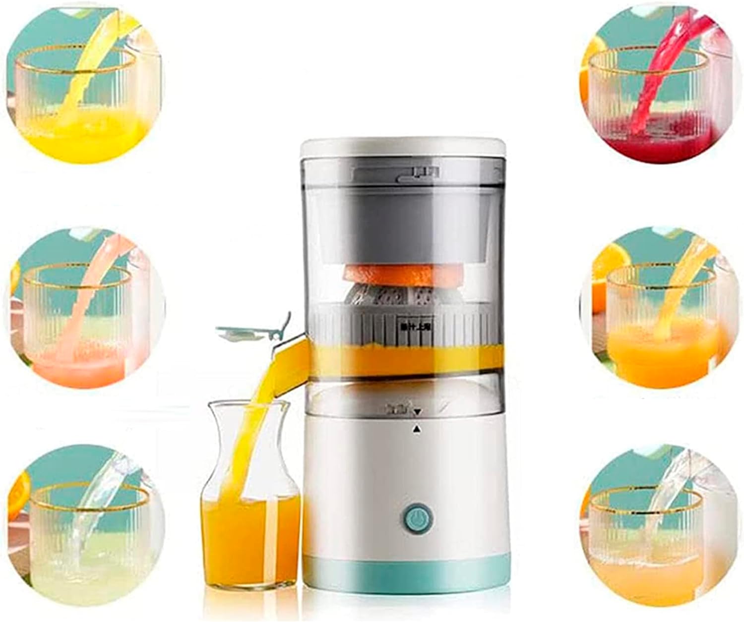 Portable Electric Citrus Juicer – Orange/Mausami Squeezer with Lever, USB Rechargeable