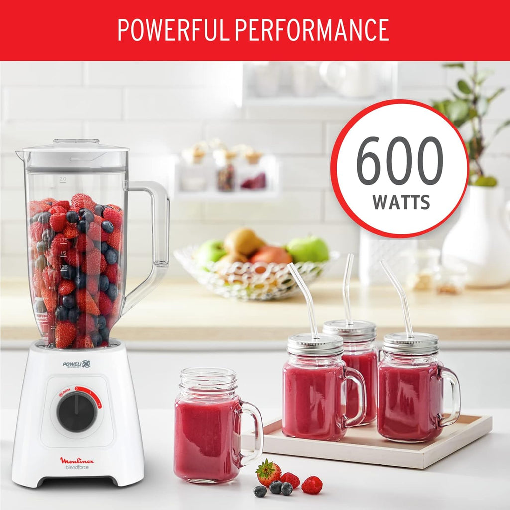 Moulinex PowerBlend, LM458127, 600W Blender – 2.8L XXL Jug + Chopper/Grinder