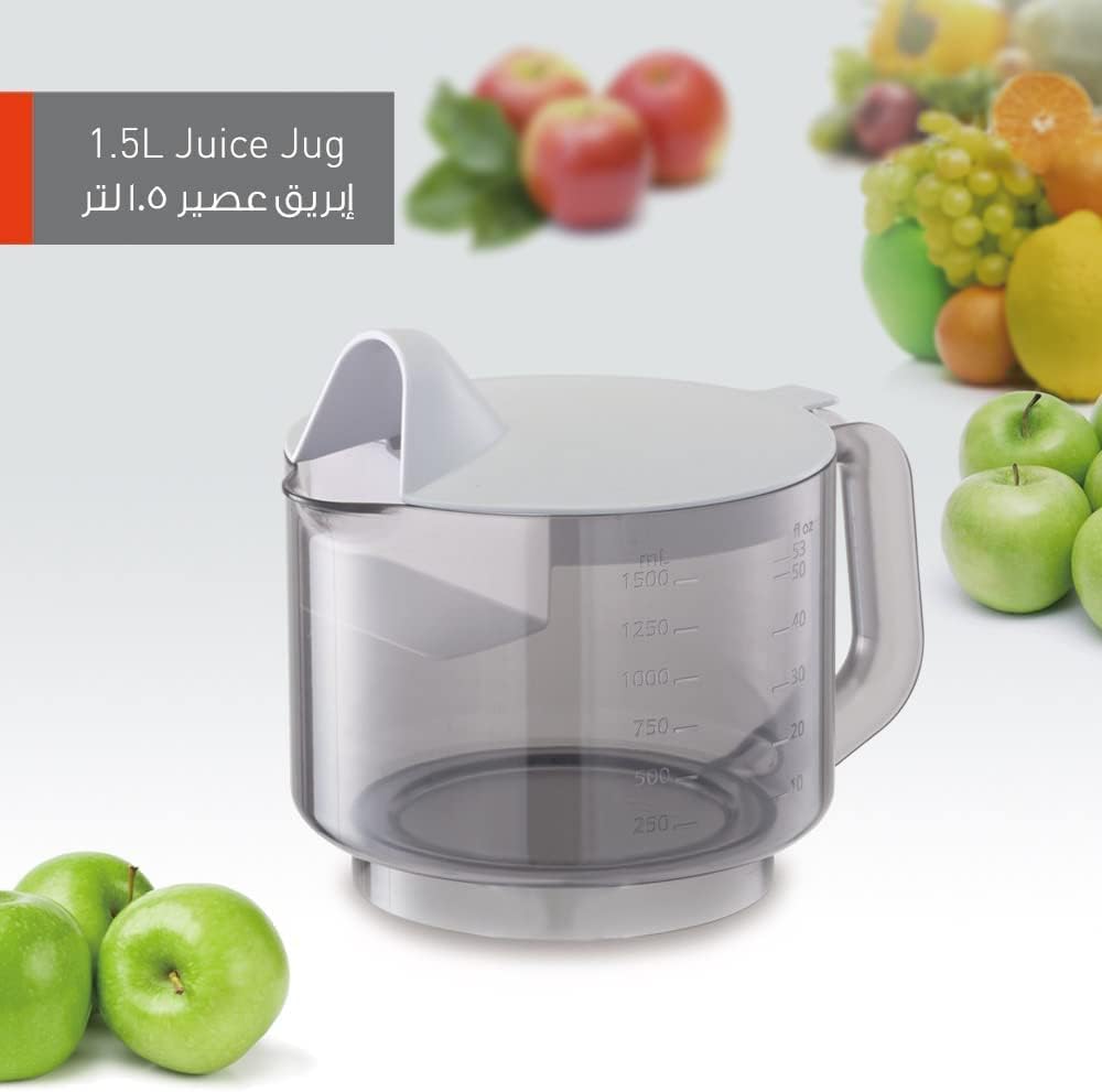 Panasonic MJ-SJ01WTZ Juicer – 800W Cold Press Juicer with 2L Pulp Container & 1.5L Jug (Stainless Steel, Dishwasher Safe)