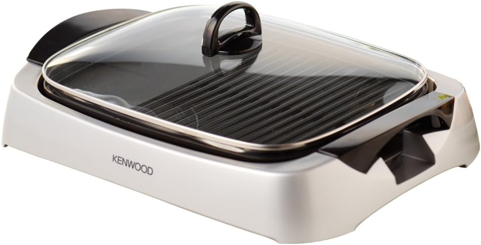 Kenwood HG266 Contact Health Grill – 2000W Family-Sized Griddle with Glass Lid