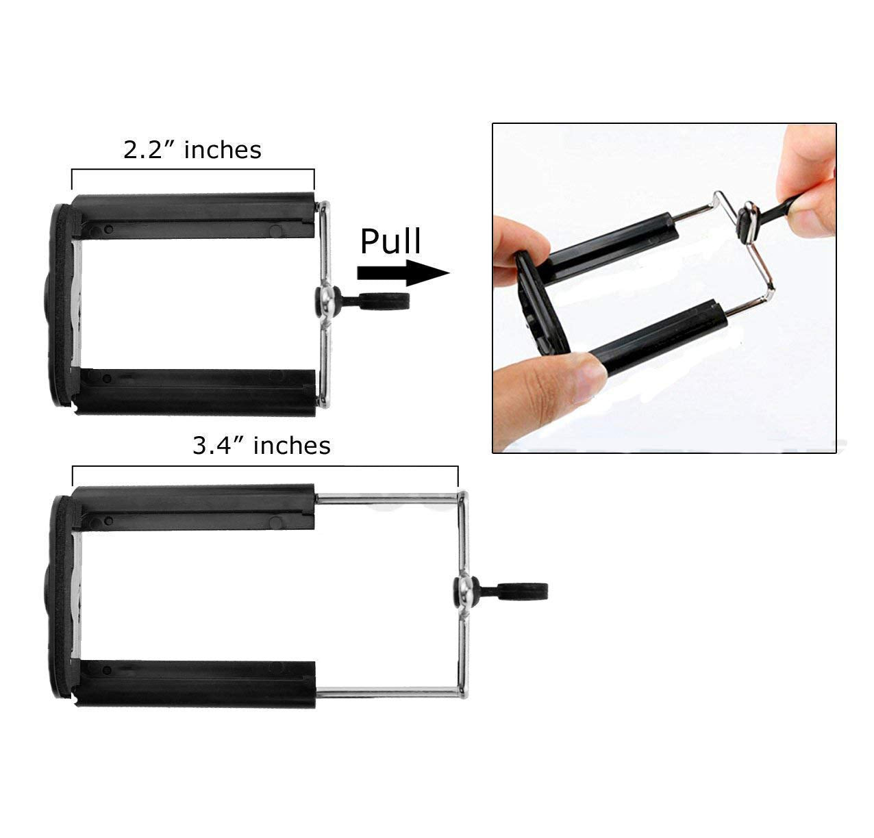 Portable Mini Adjustable Aluminum Tripod Stand with Remote & Phone Clip (Up to 105cm)