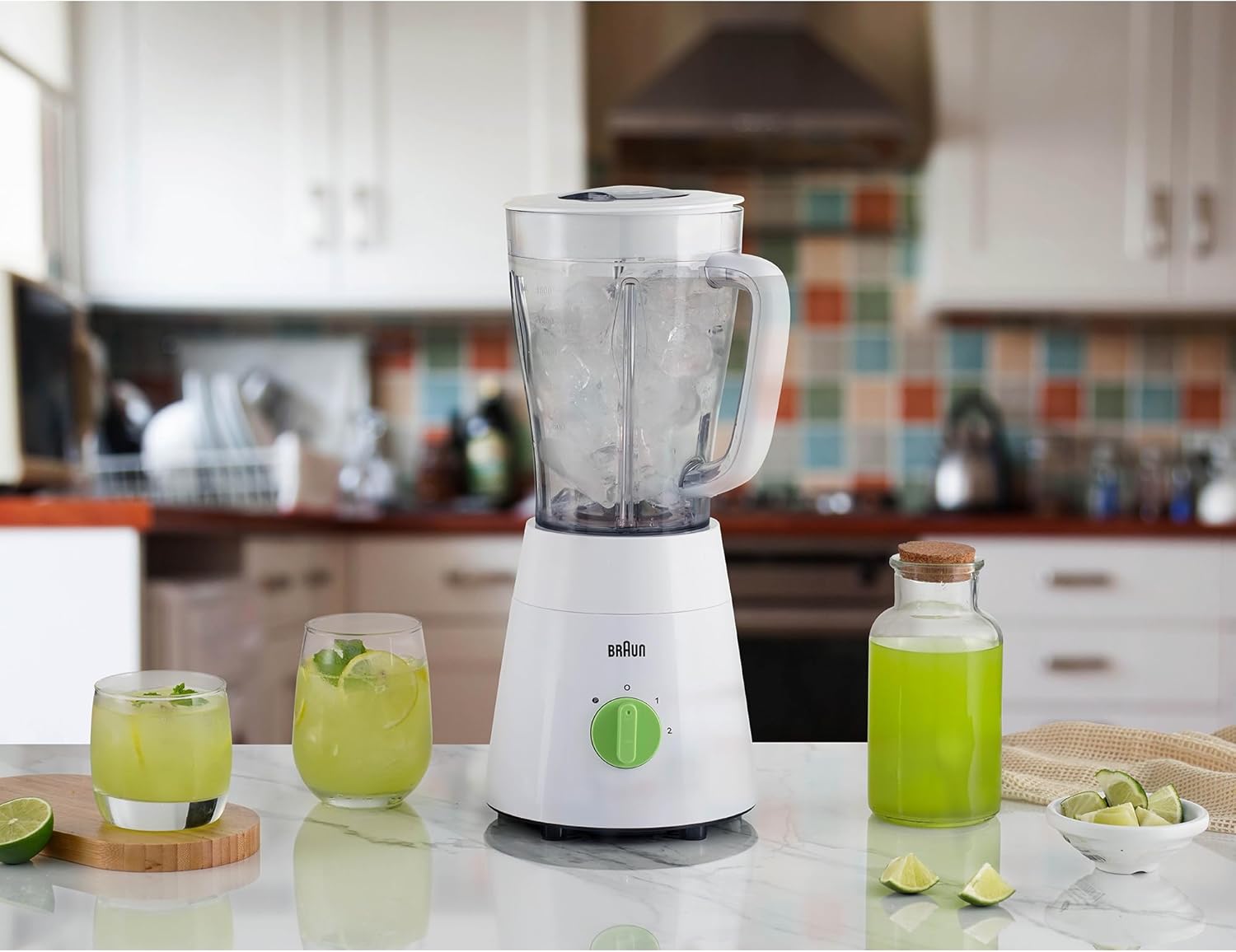 Braun JB0123WH PowerBlend 500W Blender – 1.75L Jug with 2 Mills (White)
