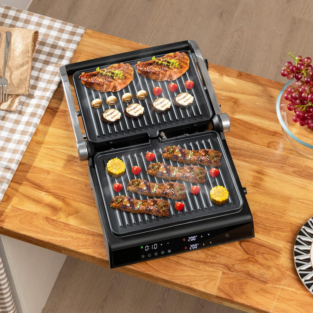 Electric Fold-out Non-Stick Grill – Cook Like a Pro with Smart LED Controls