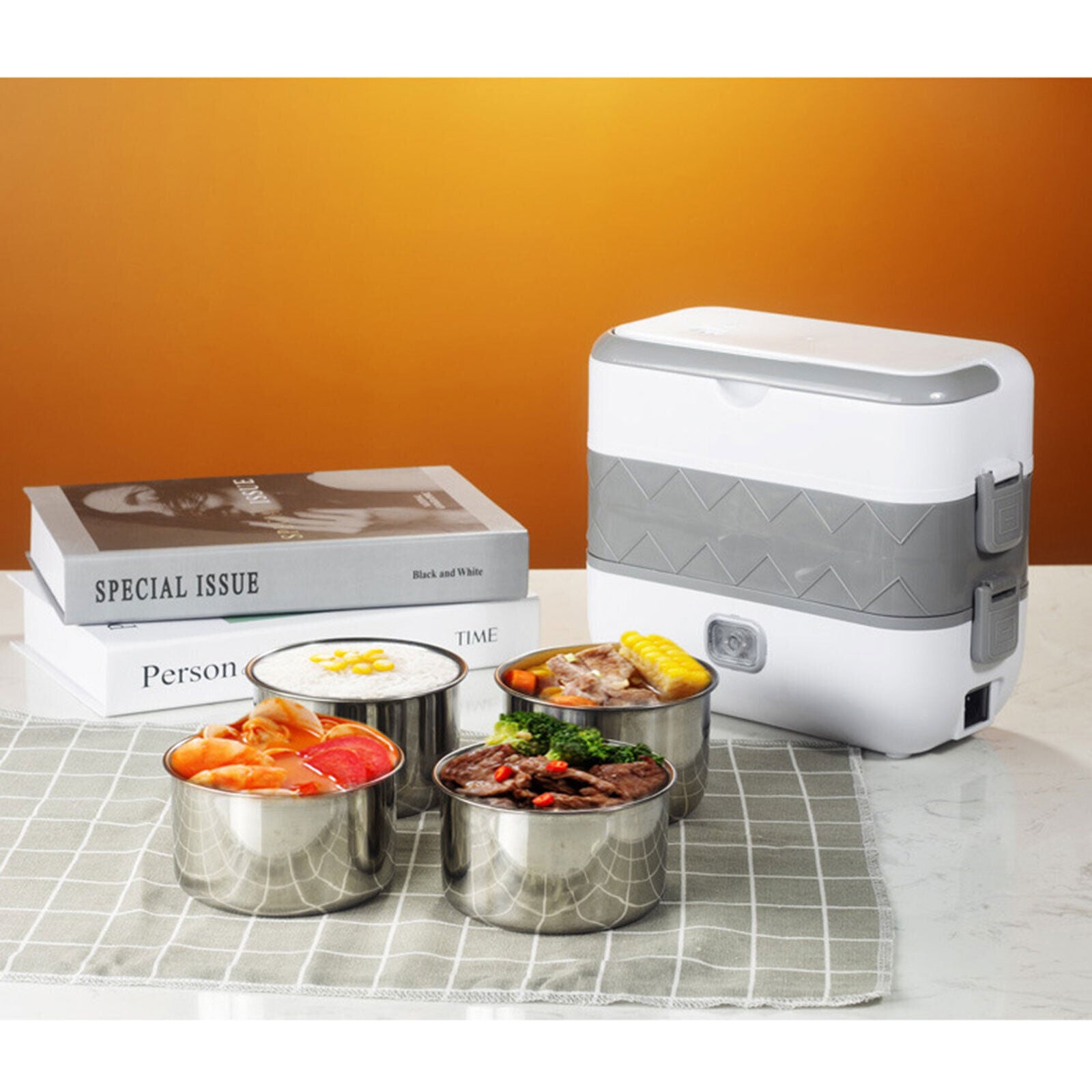 Electric Lunch Box – 200W Removable Heated Food Warmer for Working Men (2L Capacity) - LIFE STORES UGANDA