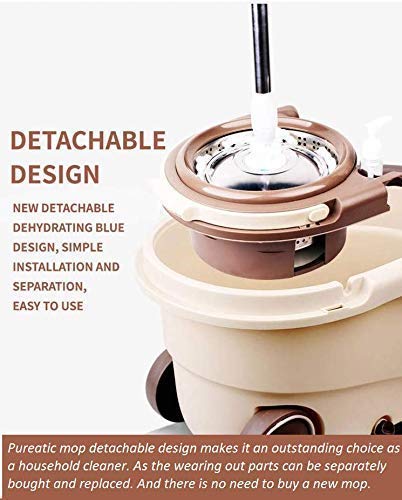 Spin Mop with Bucket – Stainless Steel Wringer, 2 Refills & Modular Design  | Heavy-Duty, Splash-Free Cleaning