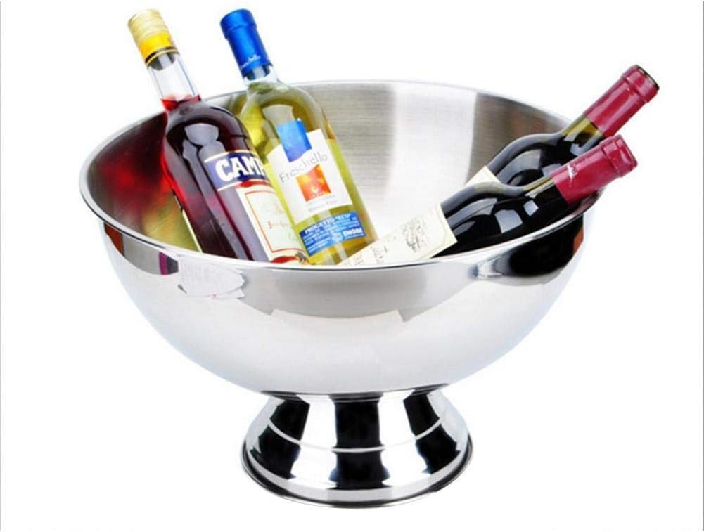 Elegance 304 Stainless Steel Double-Wall Insulated Champagne & Wine Ice Bucket | Large Capacity Mirror Finish Chiller Bowl for Parties, Bars, and Home Entertainment
