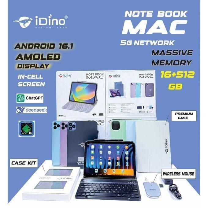 Idino NoteBook Mac Tablet PC | 10" Android 16, 16GB RAM, 512GB Storage
