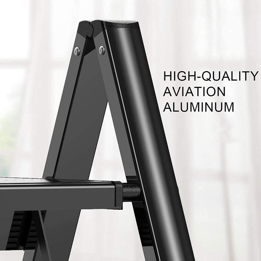 FoldEase Herringbone Step Ladder | Household Aluminum Alloy 4 TIER  Folding Ladder, 150kg Capacity