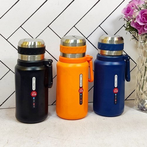 Stainless Steel Thermal Flask – Well-Crafted Cool & Hot 600ml Vacuum Insulated Bottle with Leak-Proof Spout