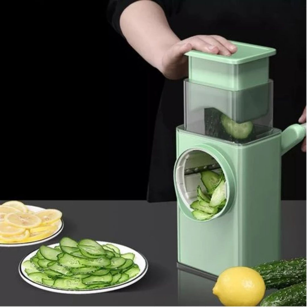 Manual Rotary Grater & Vegetable Slicer – Fast Effortless Grating, Adjustable Thickness, Strong Suction Base