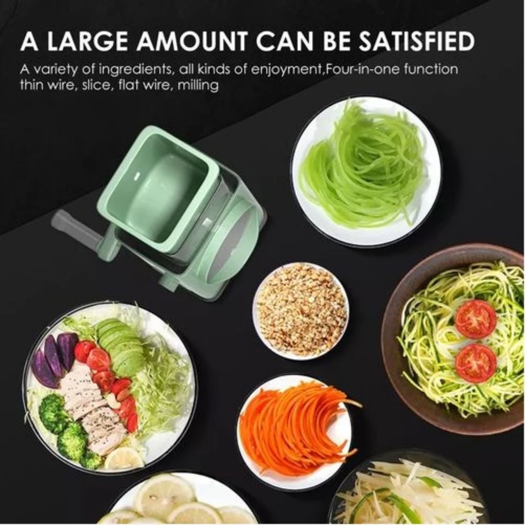 Manual Rotary Grater & Vegetable Slicer – Fast Effortless Grating, Adjustable Thickness, Strong Suction Base
