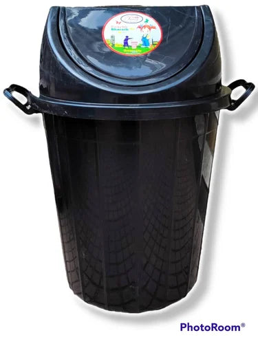 Kenpoly 50L PVC Plastic Dustbin – Large Round Trash Bin with Lid, Heavy-Duty Waste Bin for Home & Outdoor