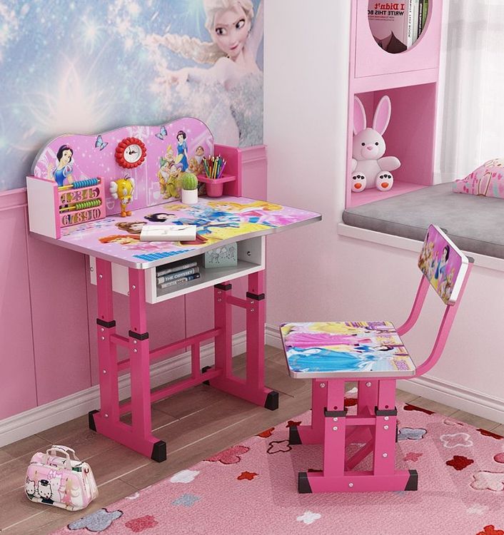 Children's Study Table and Chair Set | Adjustable Height & Foldable Kids Desk | Study Desk for Homework, Reading & Arts