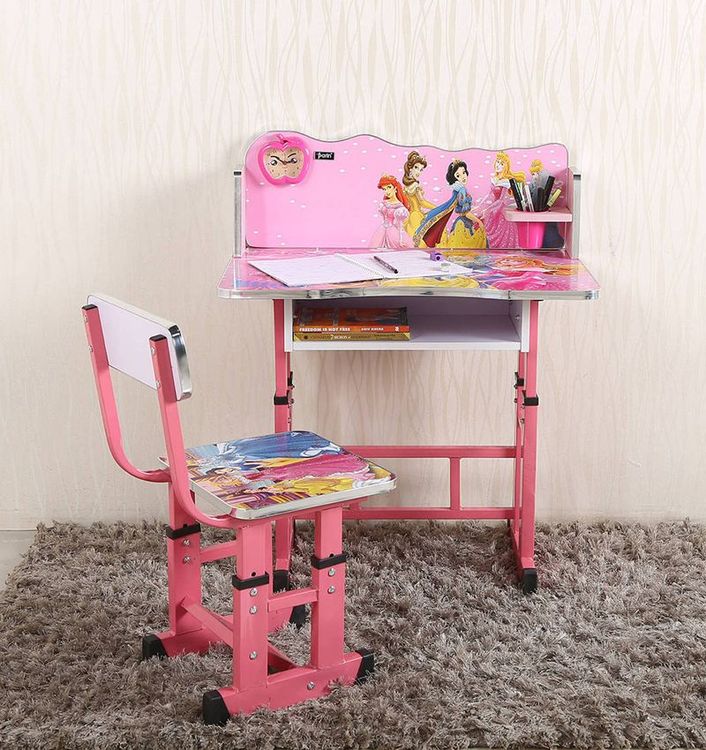 Children's Study Table and Chair Set | Adjustable Height & Foldable Kids Desk | Study Desk for Homework, Reading & Arts
