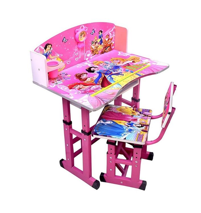 Kids Cartoon Character Study Table with Chair Set | Themed Children's Desk for Homework, Reading & Crafts | Sturdy Study Furniture for Boys & Girls