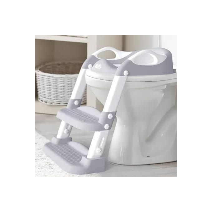 Potty Training Seat with Ladder & Backrest | Adjustable Height, Folding Kids Toilet for Boys & Girls | 75kg Load Capacity, 1-10 Years (Dark Blue)