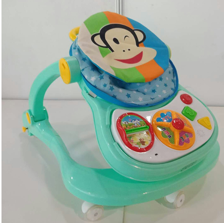 4-in-1 Foldable Baby Walker & Dining Chair | Educational Interactive Walking Toy with Learning Tray & Safety Harness | Multi-Functional Kids Chair