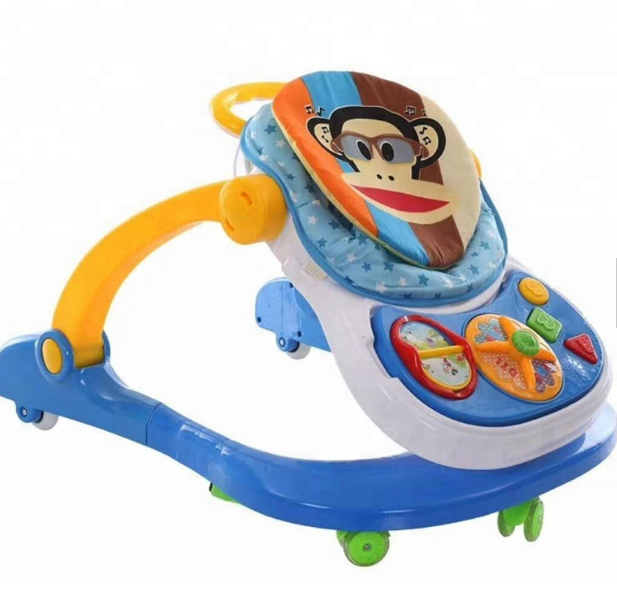 4-in-1 Foldable Baby Walker & Dining Chair | Educational Interactive Walking Toy with Learning Tray & Safety Harness | Multi-Functional Kids Chair