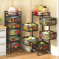 5-Tier Rotating Storage Rack – Multi-Purpose Kitchen, Bathroom & Fruit Organizer (Alloy Steel)