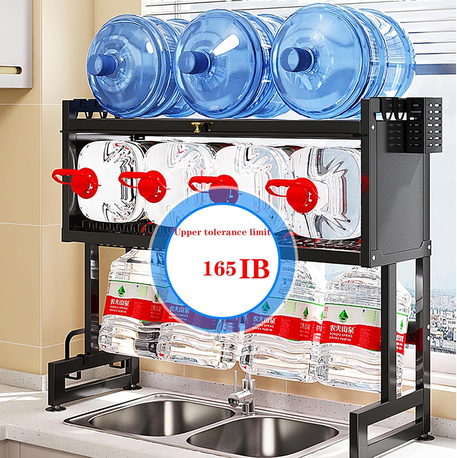 Over Sink Dish Rack – 3 Tier Dustproof Cabinet, Large Capacity, Rust-Resistant Storage