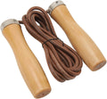 Leather Skipping Rope – Cowhide Rope, Wooden Handles, Lightweight & Portable, Adjustable Length, Fitness & Aerobic Workout