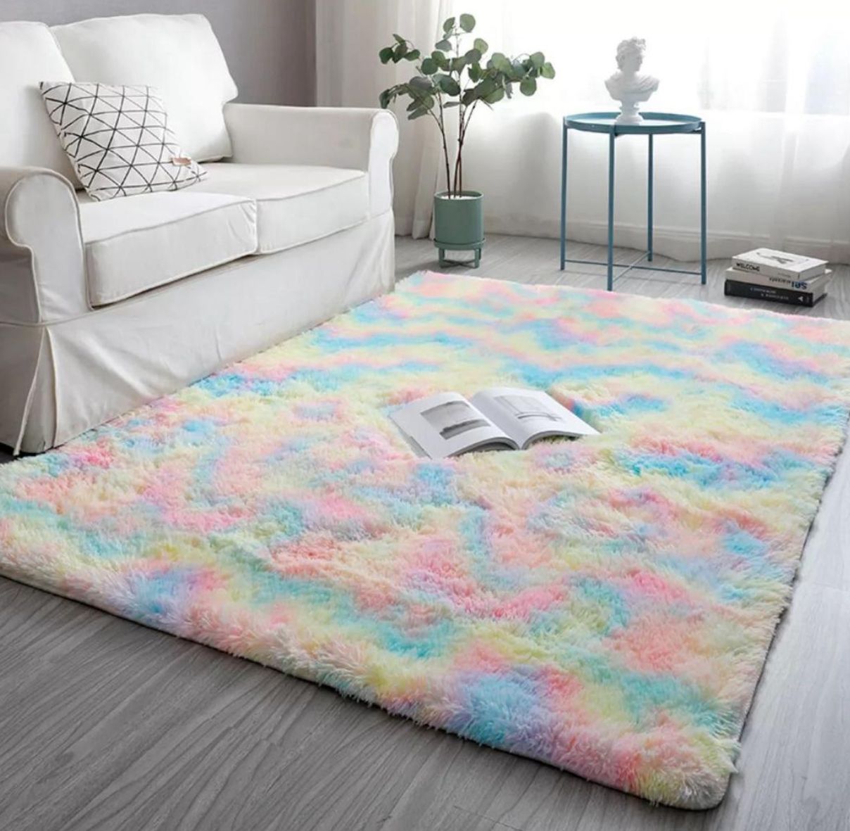 Super Soft Shaggy Rug - Fluffy Plush Indoor Area Rug for Bedroom & Living Room, Non-Slip Velvet Carpet Easy to Clean