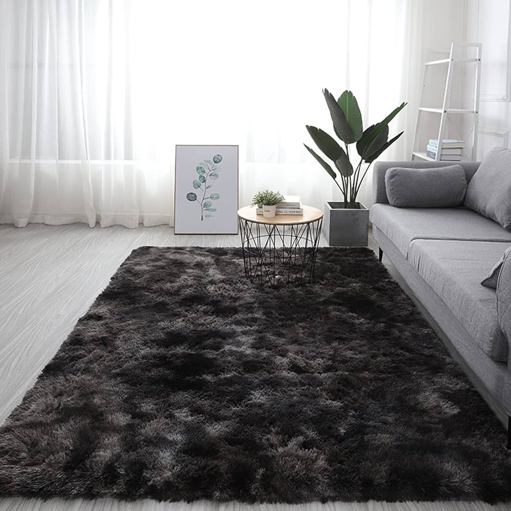 1pc Soft Touch Plush Shaggy Carpet, Orange (2x2.5m) - Polyester Non-Fading Easy to Clean Large Area Rug