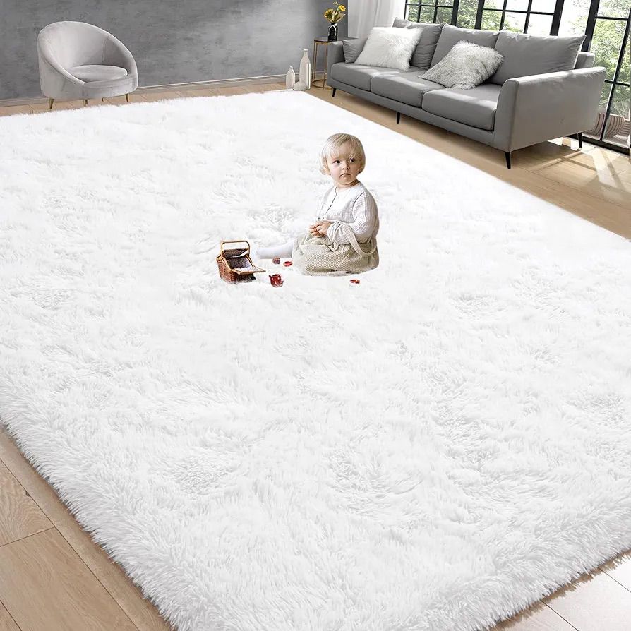 Large Fluffy Carpet (2x2.5m) - Soft Plush Shaggy Area Rug for Living Room & Bedroom, Premium Comfort Floor Mat