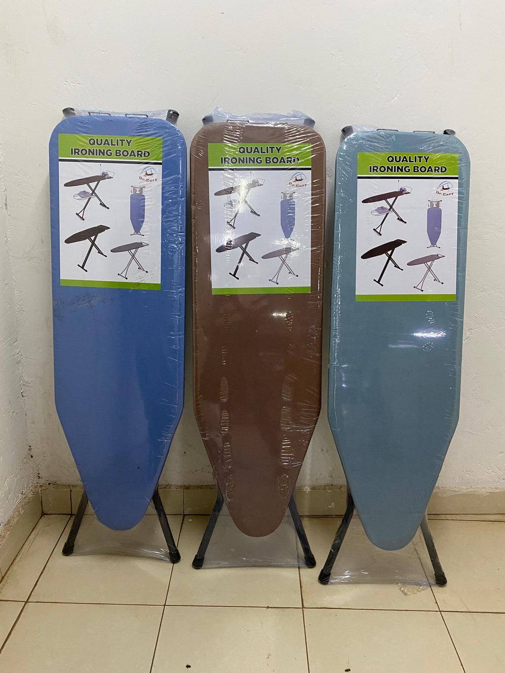 Adjustable Height Ironing Board with Steam Iron Holder - Foldable Wide Aluminum Frame Board