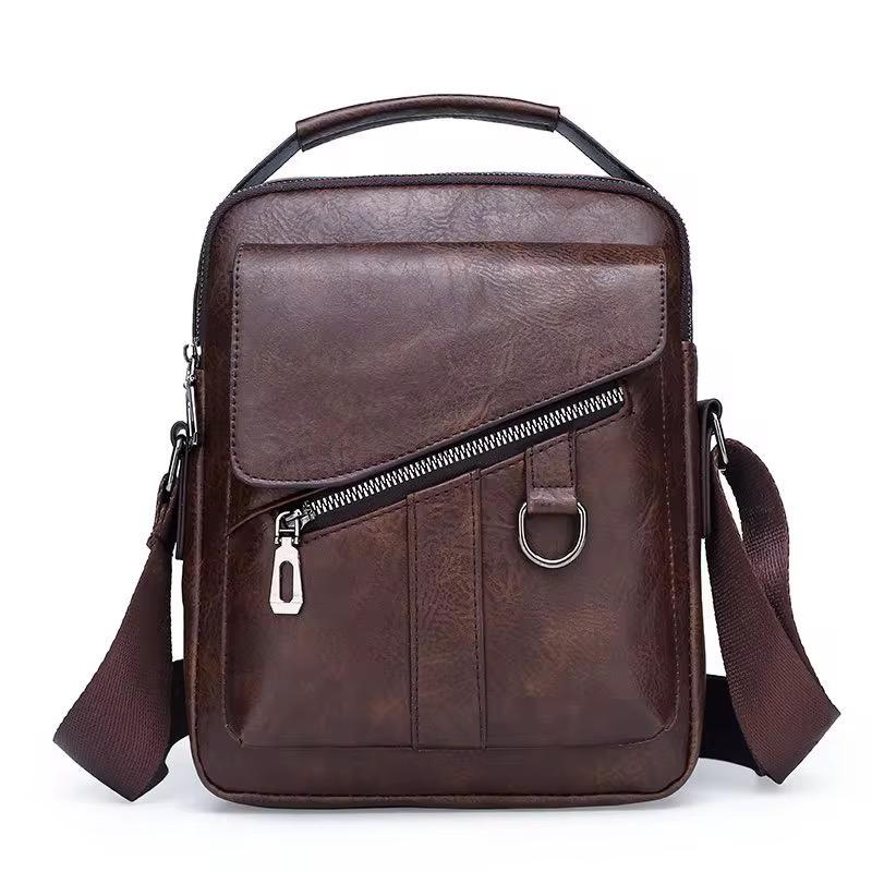 Leather Crossbody Bags for Men | Brown Genuine Leather Messenger Bag